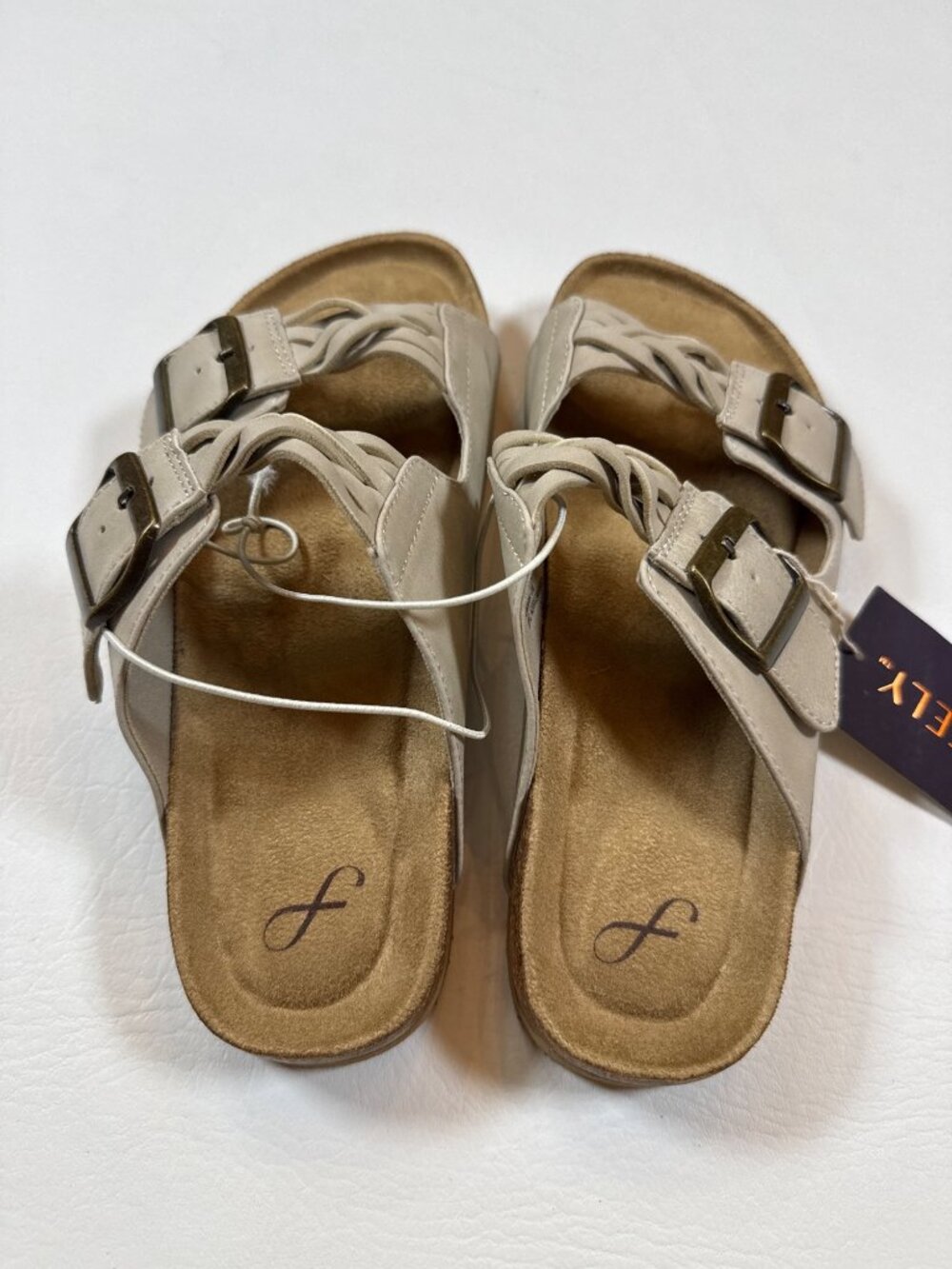 NWT Freely Womens Sandals Adjustable Buckles Woven Straps Beige Size 7 - Picture 4 of 6